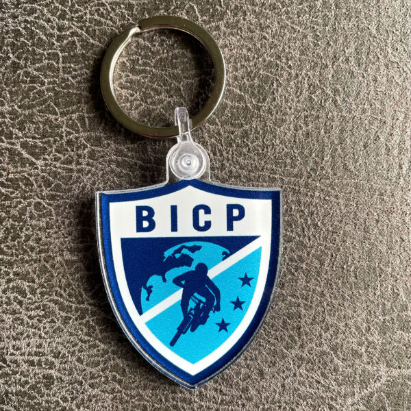 BICP keychain shield teal navy image